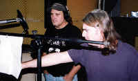 The Ant-Bee directs Michael Bruce in the studio during the Midnight Daydream Sessions, August 1999